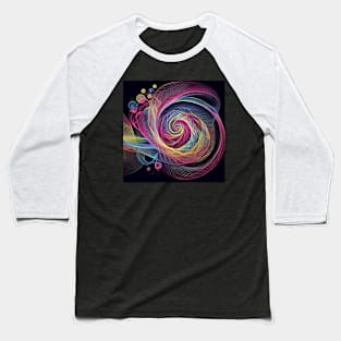 Psychedelic looking abstract illustration spirograph swirls Baseball T-Shirt